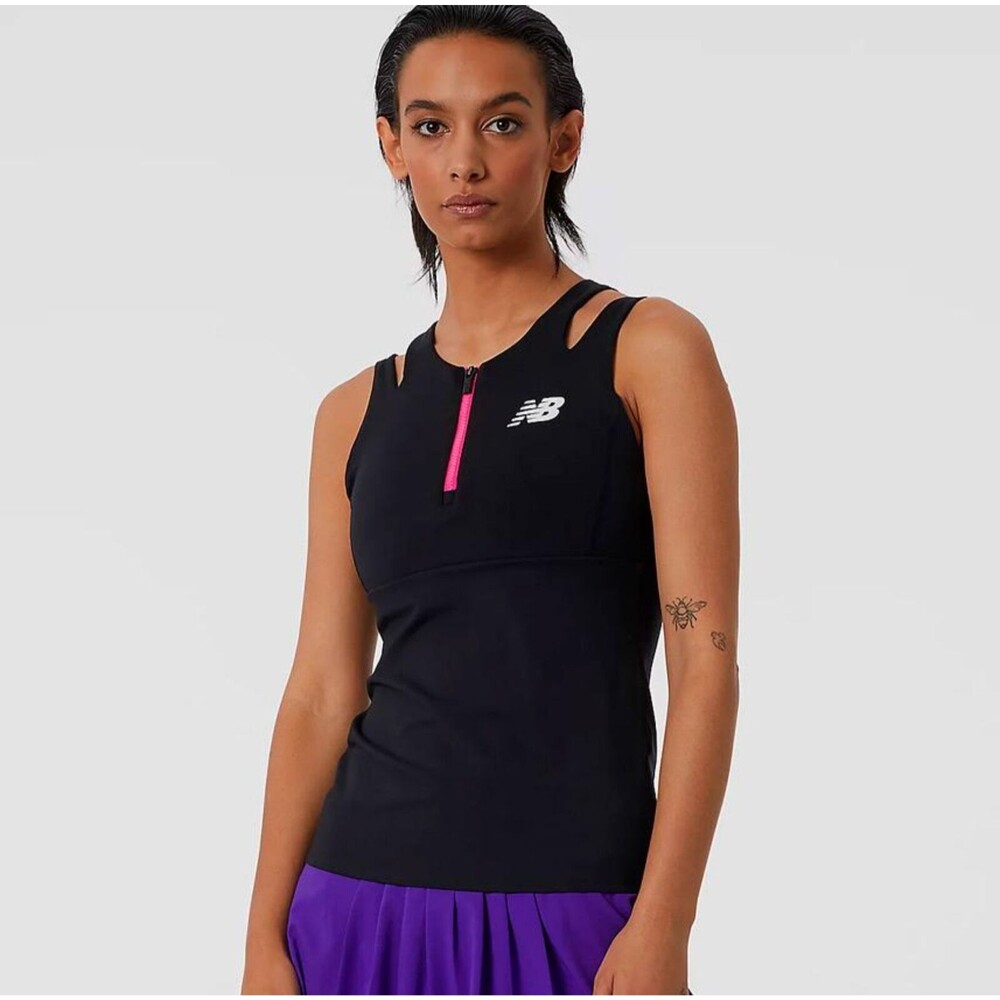New Balance Women's medium Tournament Keyhole Tennis Tank top Black NEW
